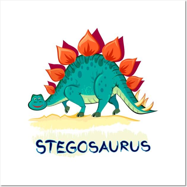 Illustration of stegosaurus Wall Art by Artist Natalja Cernecka